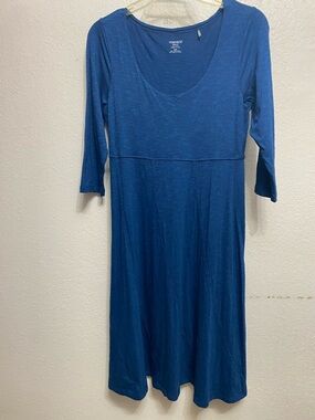 Toad & Co Blue Fit & Flare Dress Small